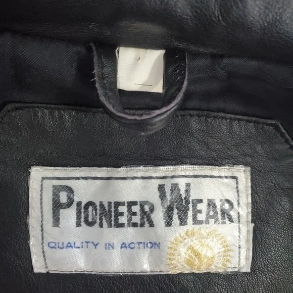 Pioneer Wear Men's Leather Bomber Jacket 100% Lamb Leather Vintage Biker Size L - Picture 3 of 16